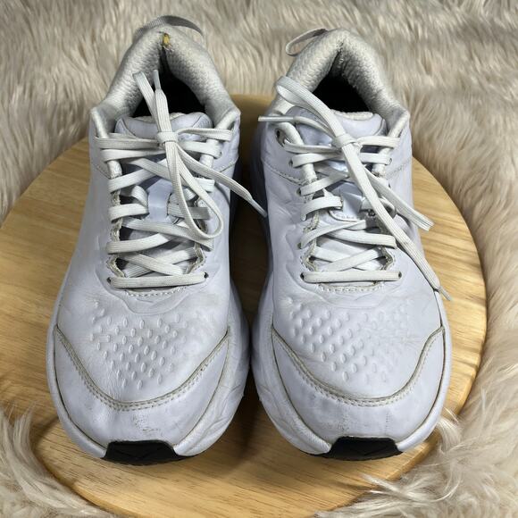 Hoka Bondi SR Shoes Womens Size 8.5 Solid White Running Work Sneakers Athletic - Picture 1 of 16